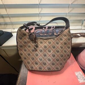 Dooney & Bourke Beige and Brown Hobo Bag